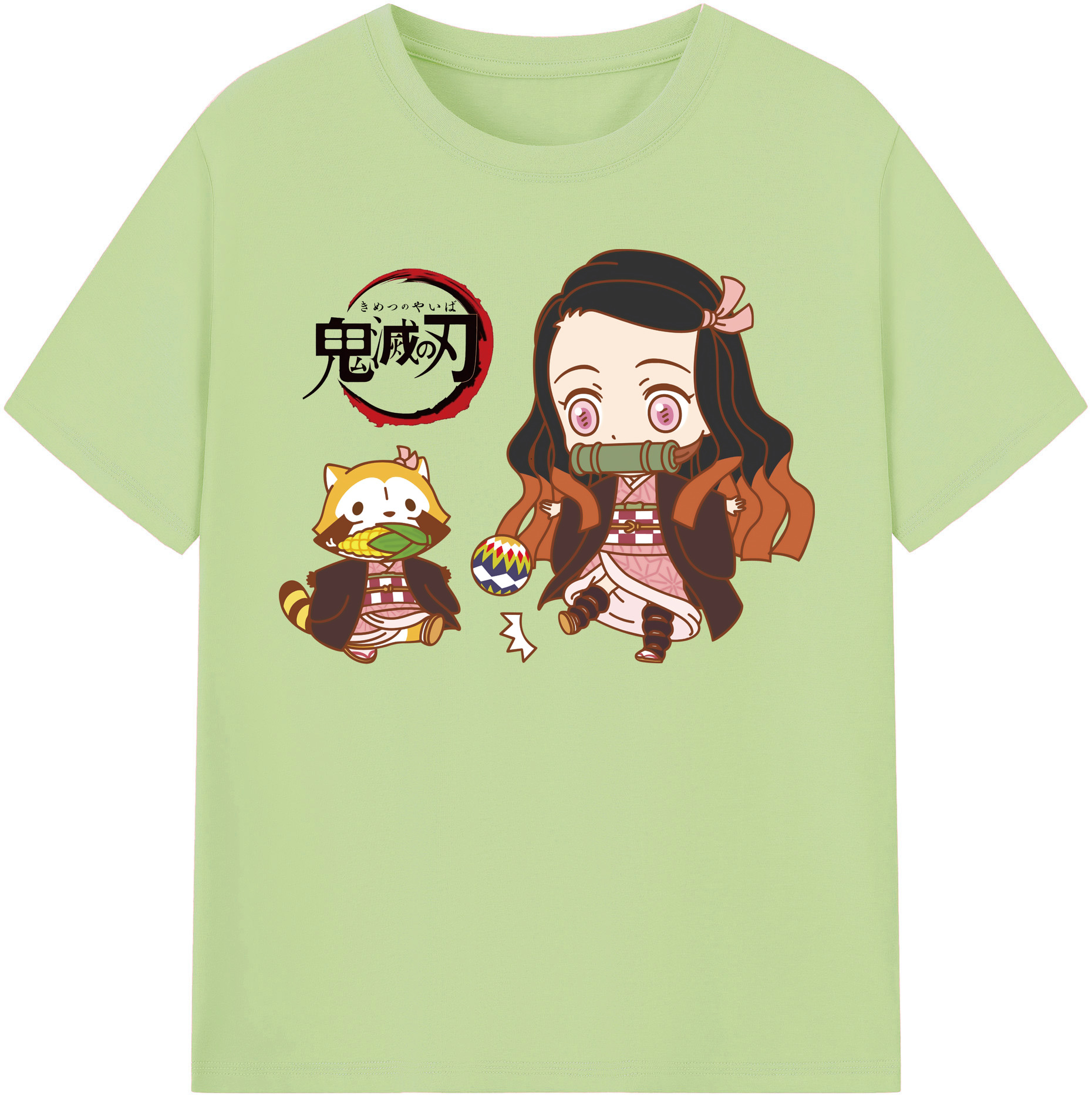 （画像用） 鬼滅の刃（きめつのやいば）竈門 禰󠄀豆子／かまど ねずこ Kamado Nezuko 綿100％半袖Tシャツ（フロントプリント）